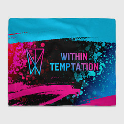 Плед флисовый Within Temptation Neon Gradient, цвет: 3D-велсофт