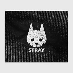 Плед флисовый Stray с потертостями на темном фоне, цвет: 3D-велсофт