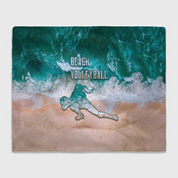 Плед флисовый Beach volleyball ocean theme, цвет: 3D-велсофт