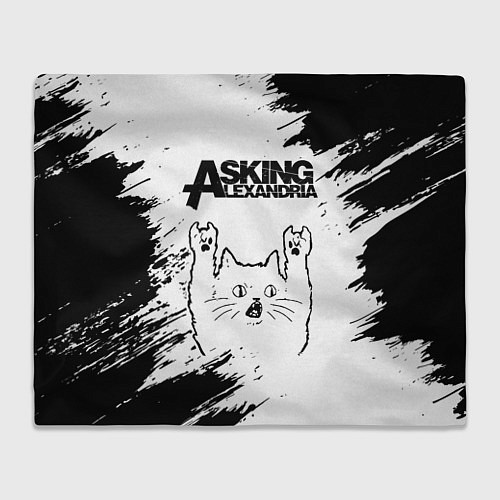 Плед Asking Alexandria рок кот на светлом фоне / 3D-Велсофт – фото 1