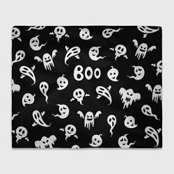 Плед флисовый Приведение Boo Хэллоуин, цвет: 3D-велсофт