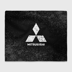 Плед флисовый Mitsubishi с потертостями на темном фоне, цвет: 3D-велсофт