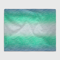 Плед флисовый Абстрактная волна градиентный паттерн, цвет: 3D-велсофт