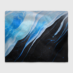 Плед флисовый Тёмно-синий мрамор, цвет: 3D-велсофт