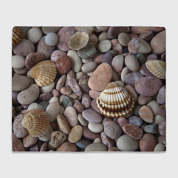 Плед флисовый Морские камни и ракушки, цвет: 3D-велсофт