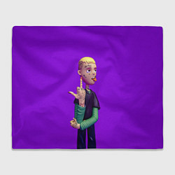 Плед флисовый Lil Peep На Фиолетовом Фоне, цвет: 3D-велсофт