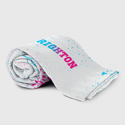 Плед флисовый Brighton neon gradient style: надпись и символ, цвет: 3D-велсофт — фото 2