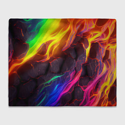 Плед флисовый Neon rainbow lava, цвет: 3D-велсофт