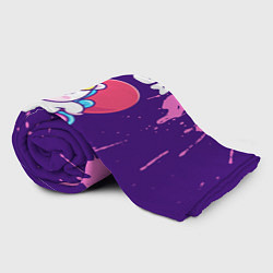 Плед флисовый Ксюша единорог с сердечком, цвет: 3D-велсофт — фото 2
