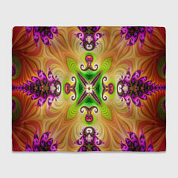 Плед флисовый Яркий фрактальный узор, цвет: 3D-велсофт