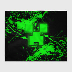 Плед флисовый Minecraft neon green, цвет: 3D-велсофт