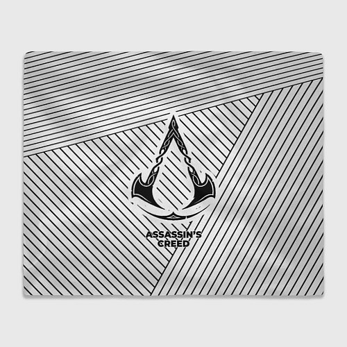 Плед Символ Assassins Creed на светлом фоне с полосами / 3D-Велсофт – фото 1