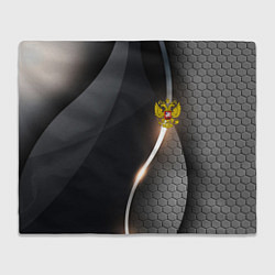 Плед флисовый Герб РФ киберпанк, цвет: 3D-велсофт