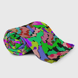 Плед флисовый Разноцветный клетчатый камуфляж, цвет: 3D-велсофт — фото 2