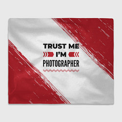 Плед флисовый Trust me Im photographer white, цвет: 3D-велсофт