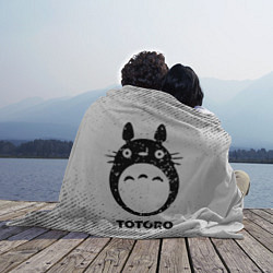 Плед флисовый Totoro с потертостями на светлом фоне, цвет: 3D-велсофт — фото 2