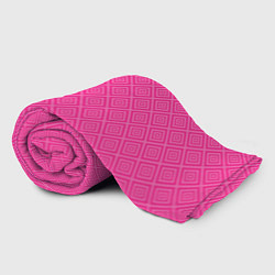 Плед флисовый Розовый орнамент из квадратиков, цвет: 3D-велсофт — фото 2