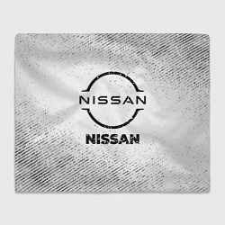 Плед флисовый Nissan с потертостями на светлом фоне, цвет: 3D-велсофт
