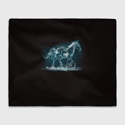 Плед флисовый Лошадь из водяных капель, цвет: 3D-велсофт