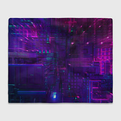 Плед флисовый Матричная вселенная неон, цвет: 3D-велсофт