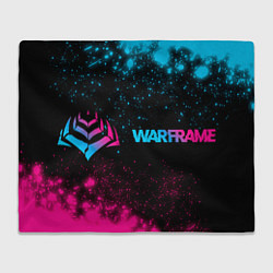 Плед флисовый Warframe - neon gradient: надпись и символ, цвет: 3D-велсофт