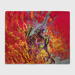 Плед флисовый Евангелион красочный, цвет: 3D-велсофт