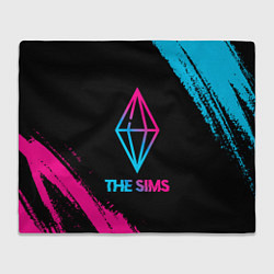 Плед флисовый The Sims - neon gradient, цвет: 3D-велсофт