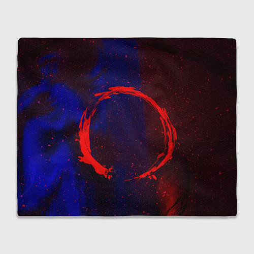 Плед Синий и красный абстрактный дым и краски / 3D-Велсофт – фото 1