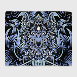 Плед флисовый Изображение волка, цвет: 3D-велсофт