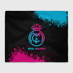 Плед флисовый Real Madrid - neon gradient, цвет: 3D-велсофт