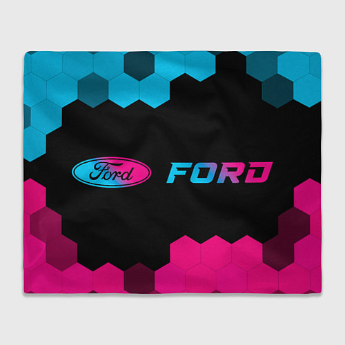 Плед Ford - neon gradient: надпись и символ / 3D-Велсофт – фото 1