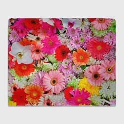 Плед флисовый Colorful chrysanthemums, цвет: 3D-велсофт