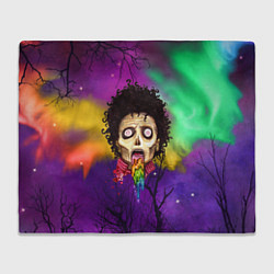 Плед флисовый Зомби с радугой, цвет: 3D-велсофт