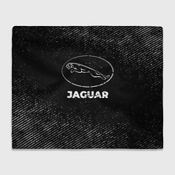 Плед флисовый Jaguar с потертостями на темном фоне, цвет: 3D-велсофт