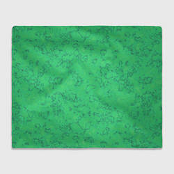 Плед флисовый Мраморный зеленый яркий узор, цвет: 3D-велсофт