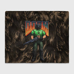 Плед флисовый DOS DOOM - Doomguy, цвет: 3D-велсофт