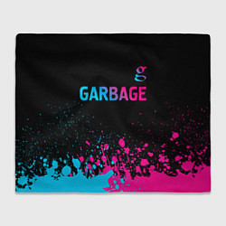 Плед флисовый Garbage - neon gradient: символ сверху, цвет: 3D-велсофт