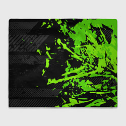 Плед флисовый Black & Green, цвет: 3D-велсофт