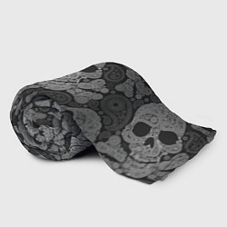 Плед флисовый Абстрактные черепа пейсли, цвет: 3D-велсофт — фото 2
