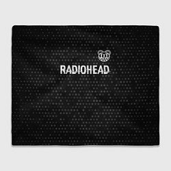 Плед флисовый Radiohead glitch на темном фоне: символ сверху, цвет: 3D-велсофт