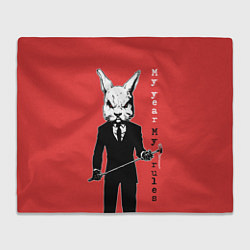 Плед флисовый Dangerous rabbit, my year - my rules, цвет: 3D-велсофт