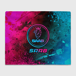Плед флисовый Saab - neon gradient, цвет: 3D-велсофт