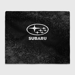Плед флисовый Subaru с потертостями на темном фоне, цвет: 3D-велсофт