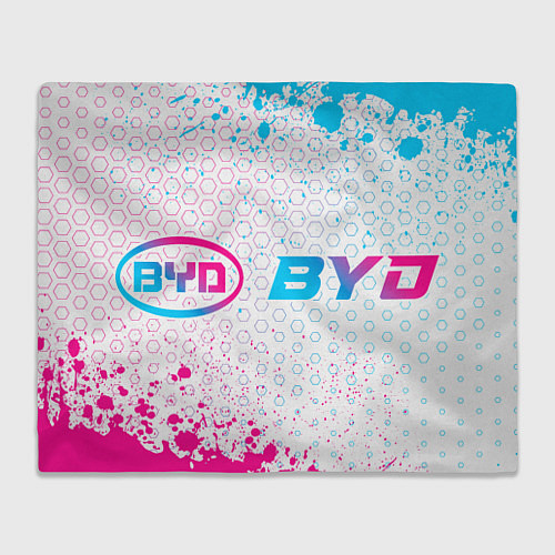 Плед BYD neon gradient style: надпись и символ / 3D-Велсофт – фото 1