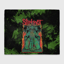 Плед флисовый Slipknot green satan, цвет: 3D-велсофт