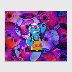 Плед флисовый DJ Scratchy in pink glasses, цвет: 3D-велсофт