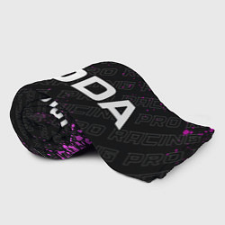 Плед флисовый Skoda pro racing: надпись и символ, цвет: 3D-велсофт — фото 2