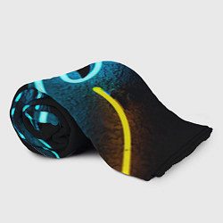 Плед флисовый Неоновый разлом - киберпанк броня, цвет: 3D-велсофт — фото 2