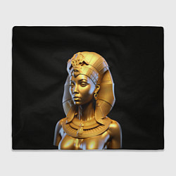 Плед флисовый Нейросеть - золотая египетская богиня, цвет: 3D-велсофт
