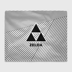Плед флисовый Символ Zelda на светлом фоне с полосами, цвет: 3D-велсофт